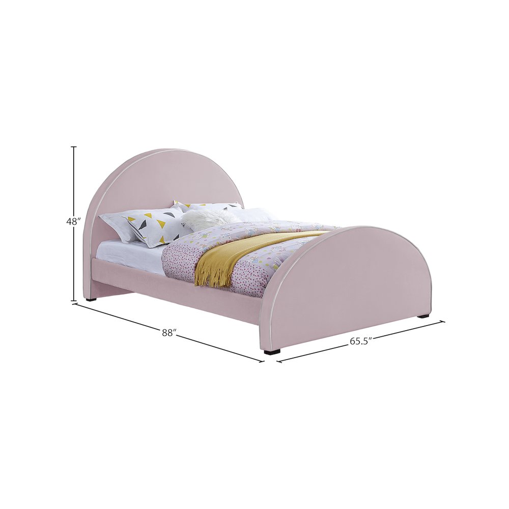 Brody Pink Velvet Queen Bed
