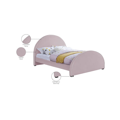 Brody Pink Velvet Queen Bed