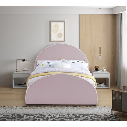Brody Pink Velvet Queen Bed
