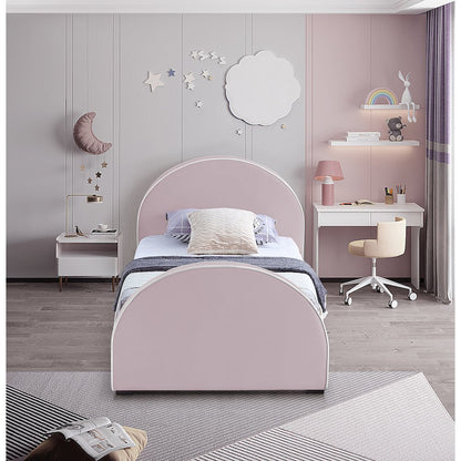 Brody Pink Velvet Twin Bed
