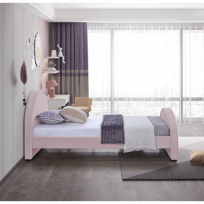 Brody Pink Velvet Twin Bed