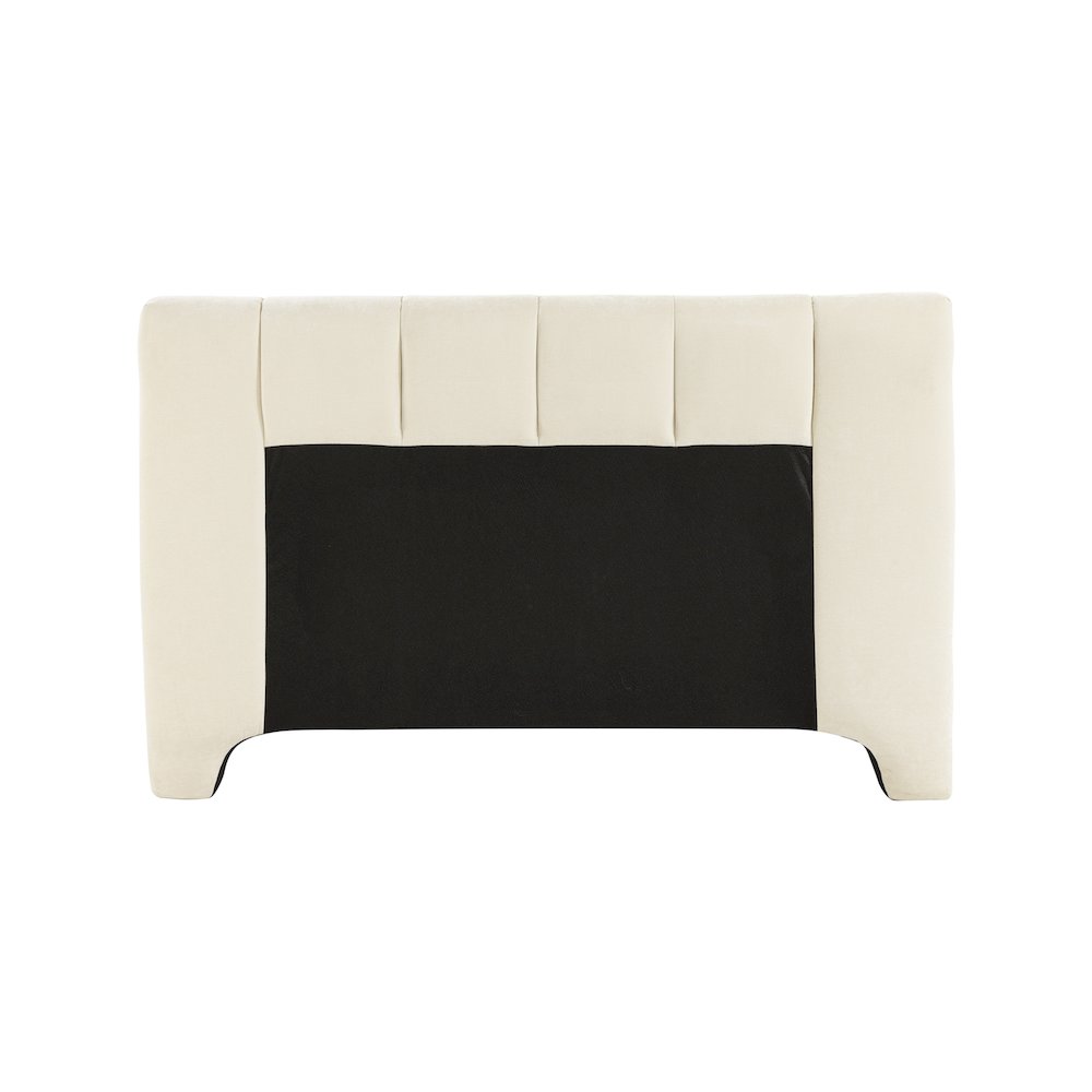 Camila Beige Chenille Fabric Queen Bed