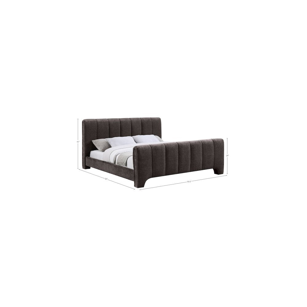 Camila Brown Chenille Fabric Full Bed