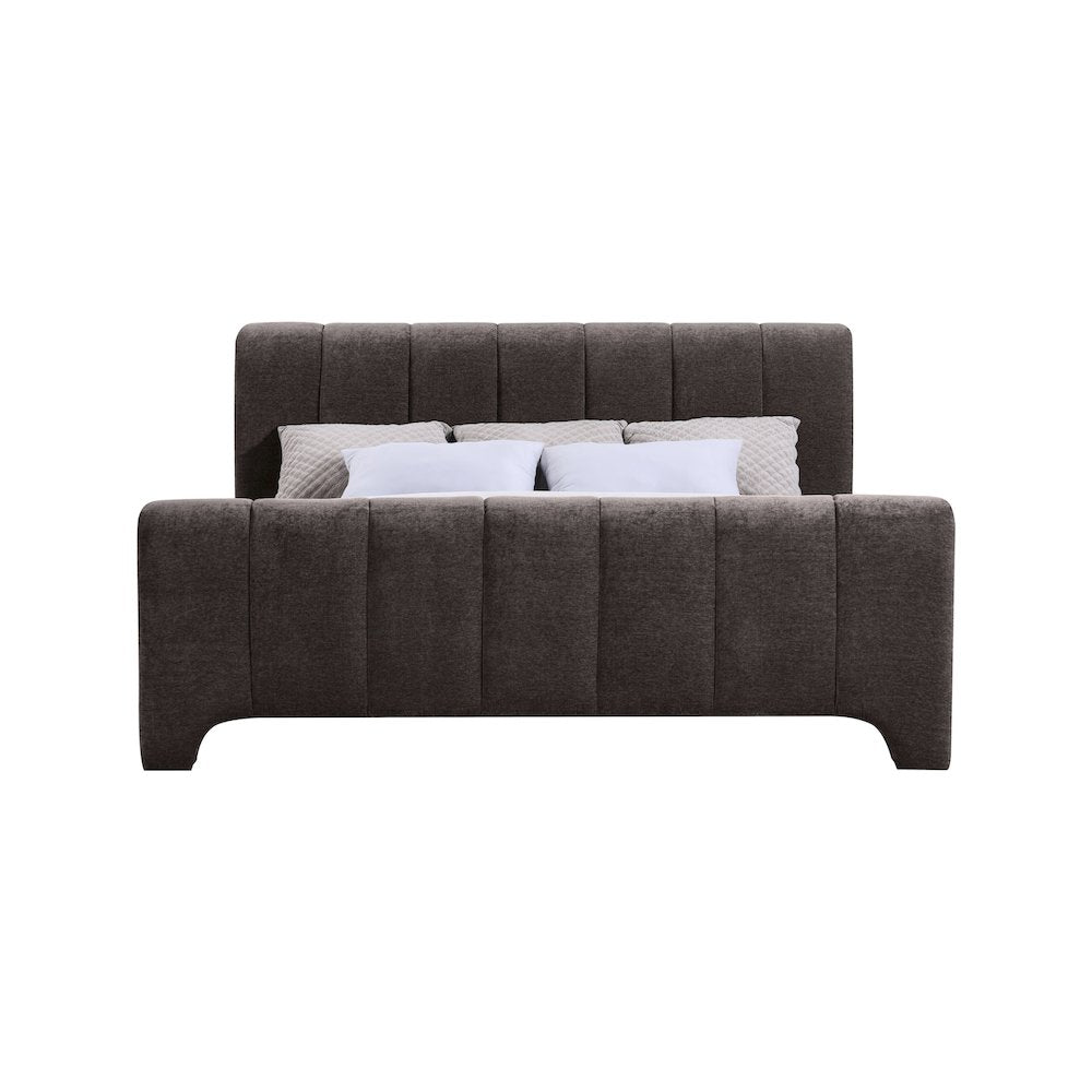 Camila Brown Chenille Fabric Full Bed