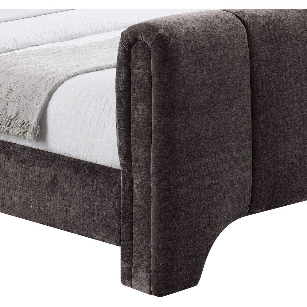 Camila Brown Chenille Fabric King Bed