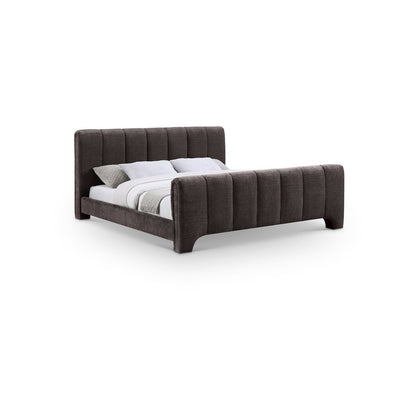 Camila Brown Chenille Fabric Queen Bed