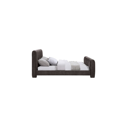 Camila Brown Chenille Fabric Queen Bed