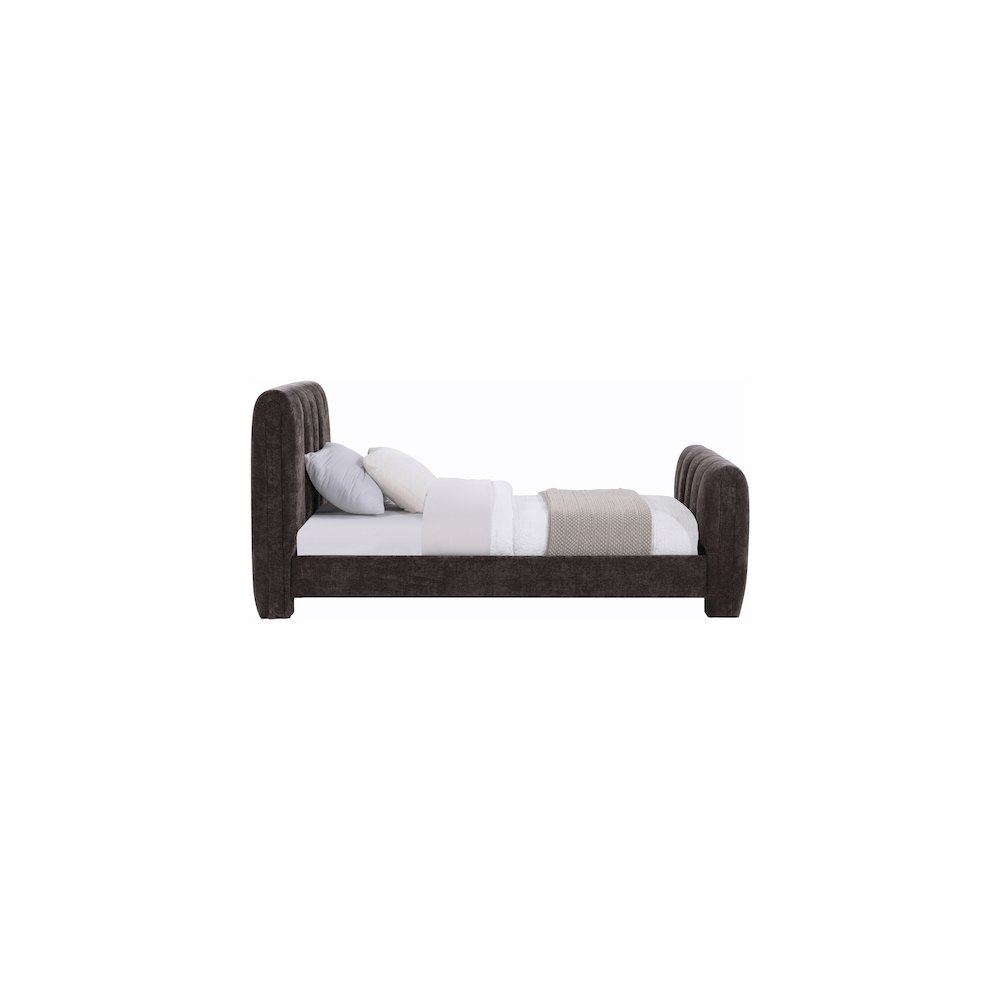 Camila Brown Chenille Fabric Twin Bed