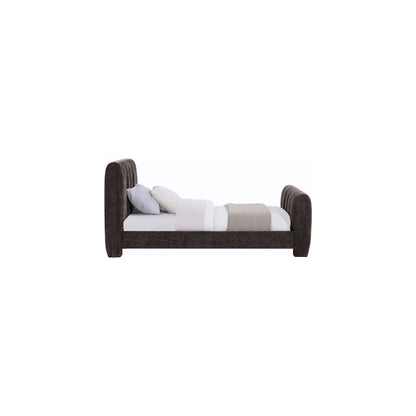 Camila Brown Chenille Fabric Twin Bed