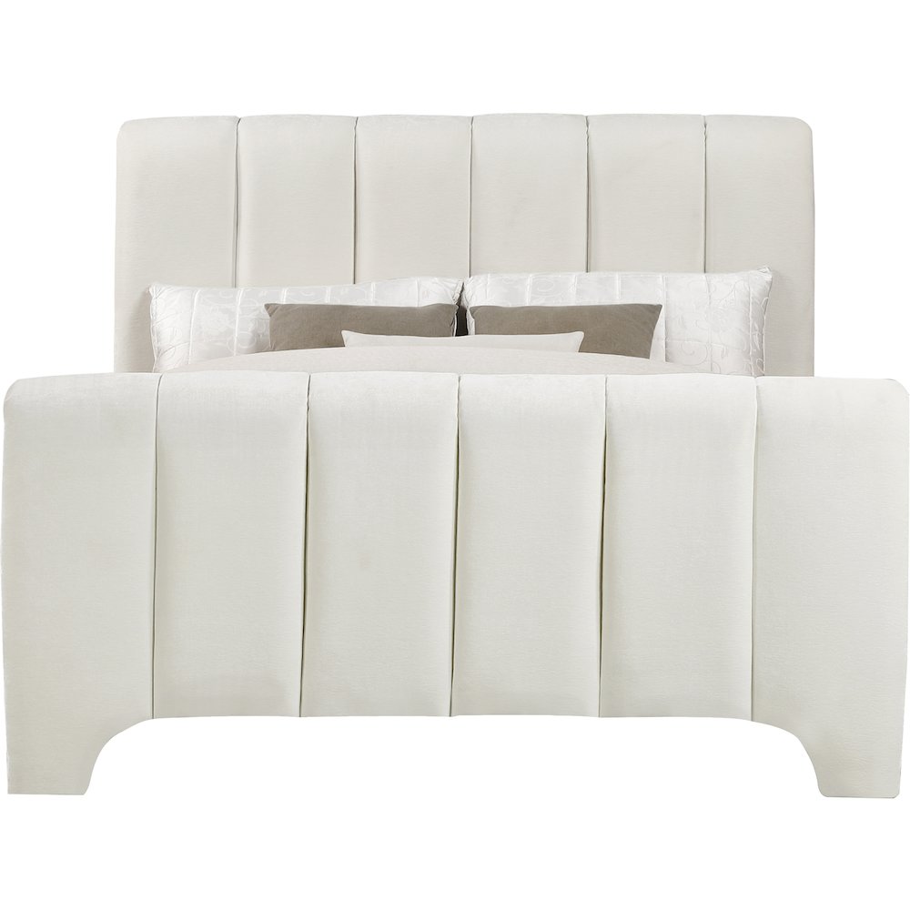 Camila Cream Chenille Fabric Full Bed