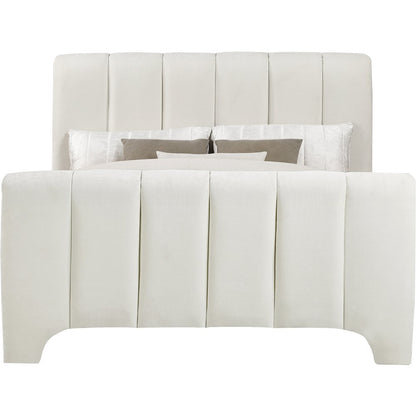 Camila Cream Chenille Fabric Full Bed