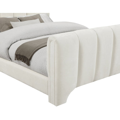 Camila Cream Chenille Fabric Full Bed