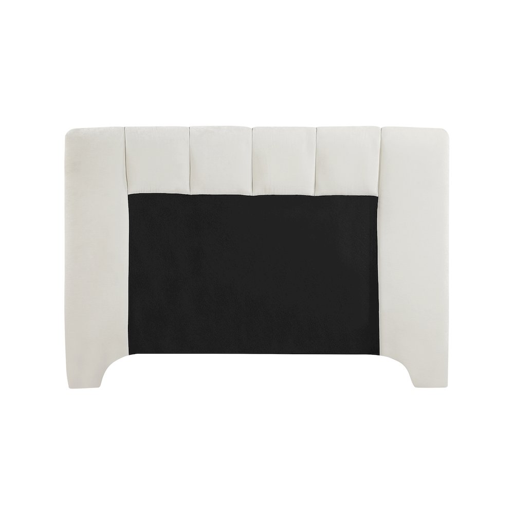 Camila Cream Chenille Fabric King Bed