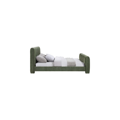 Camila Green Chenille Fabric Full Bed