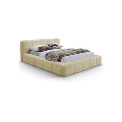 Carlin Beige Chenille Fabric Full Bed