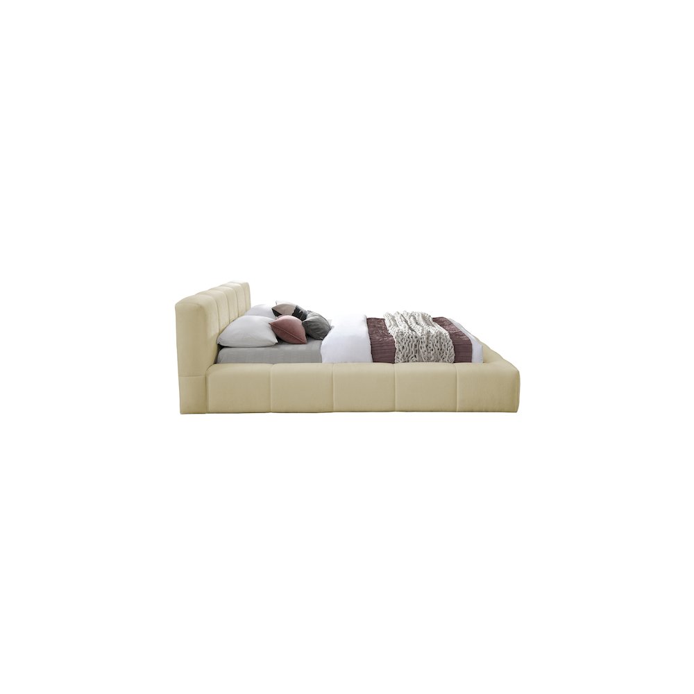 Carlin Beige Chenille Fabric Full Bed