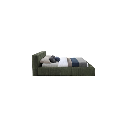 Carlin Olive Chenille Fabric King Bed
