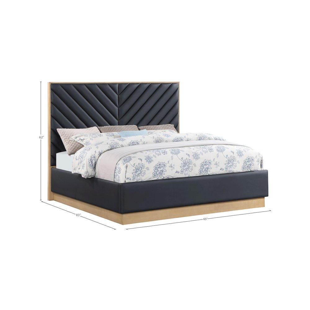 Casa Black Vegan Leather Queen Bed