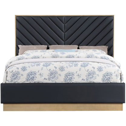 Casa Black Vegan Leather Queen Bed