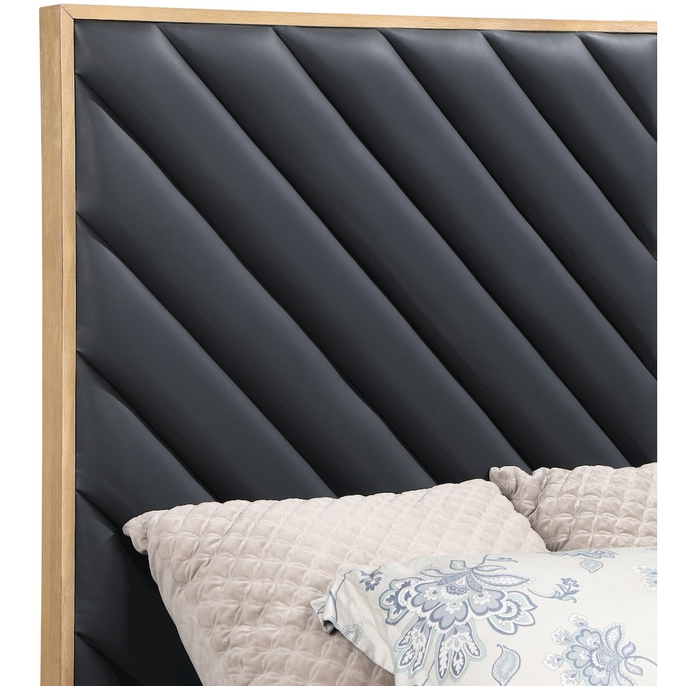 Casa Black Vegan Leather Queen Bed