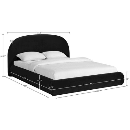 Celine Black Velvet Upholstered Full Bed
