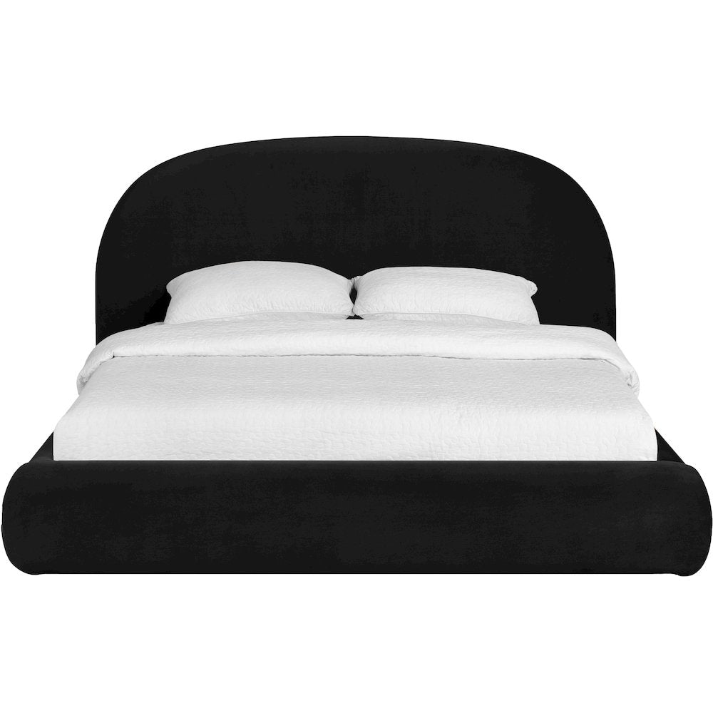 Celine Black Velvet Upholstered Full Bed