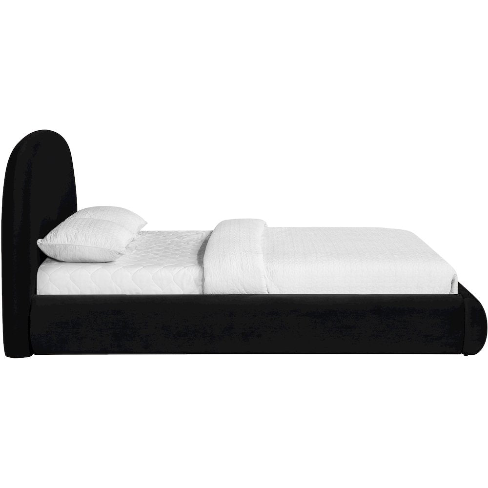 Celine Black Velvet Upholstered Full Bed