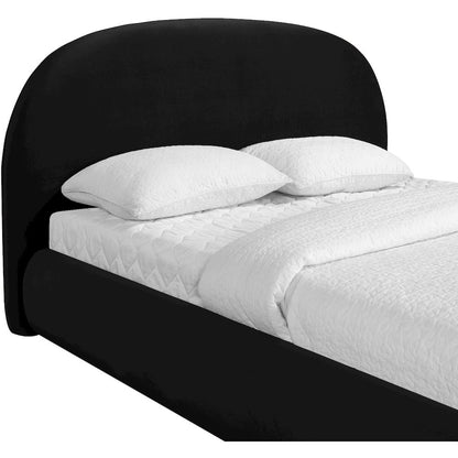 Celine Black Velvet Upholstered Full Bed