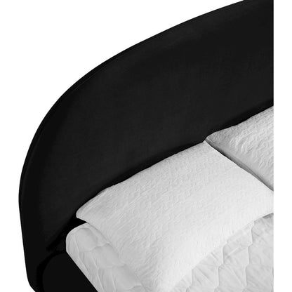 Celine Black Velvet Upholstered King Bed