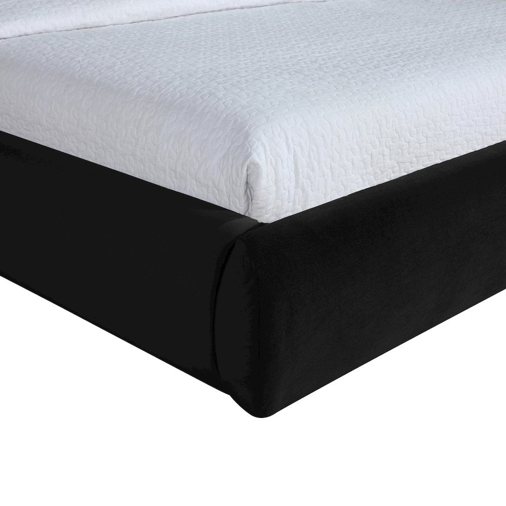 Celine Black Velvet Upholstered King Bed