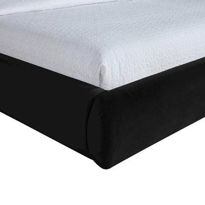 Celine Black Velvet Upholstered King Bed