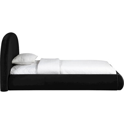 Celine Black Velvet Upholstered Twin Bed