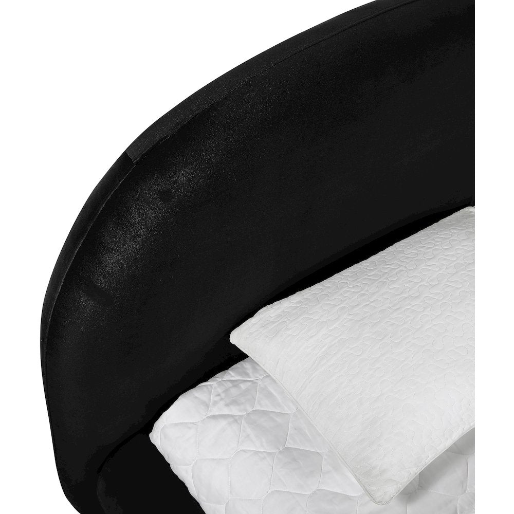 Celine Black Velvet Upholstered Twin Bed