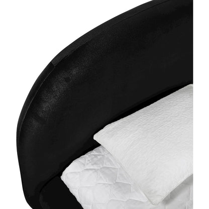 Celine Black Velvet Upholstered Twin Bed
