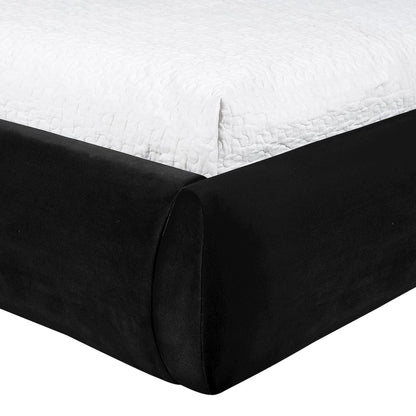 Celine Black Velvet Upholstered Twin Bed