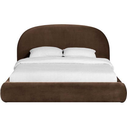 Celine Brown Velvet Upholstered Full Bed