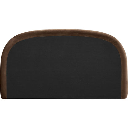 Celine Brown Velvet Upholstered Full Bed