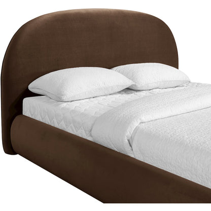 Celine Brown Velvet Upholstered Full Bed