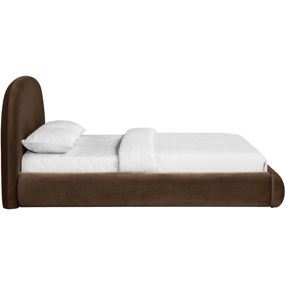 Celine Brown Velvet Upholstered King Bed