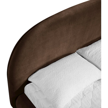 Celine Brown Velvet Upholstered King Bed