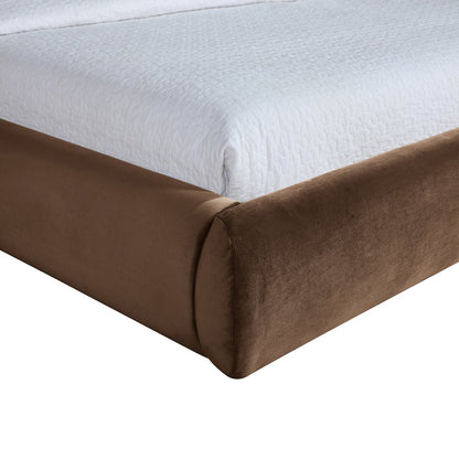 Celine Brown Velvet Upholstered King Bed