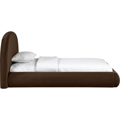 Celine Brown Velvet Upholstered Twin Bed