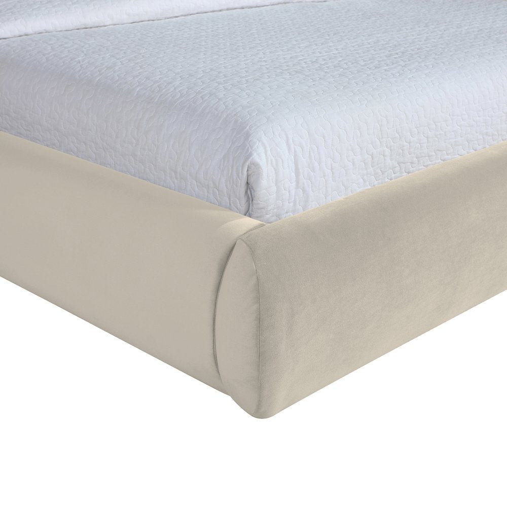 Celine Cream Velvet Upholstered Full Bed