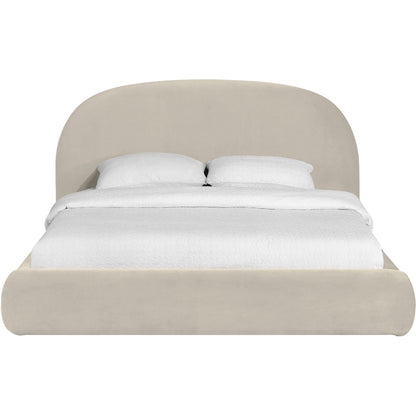 Celine Cream Velvet Upholstered King Bed