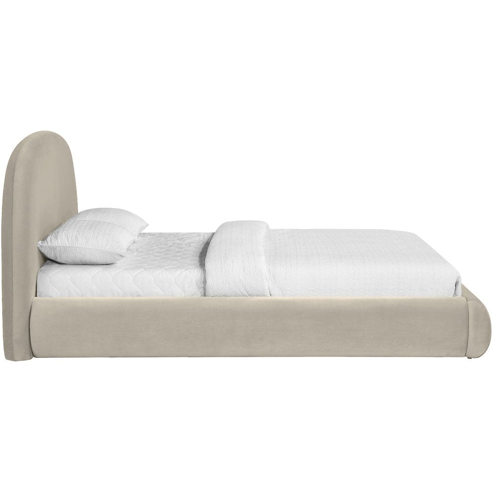 Celine Cream Velvet Upholstered King Bed