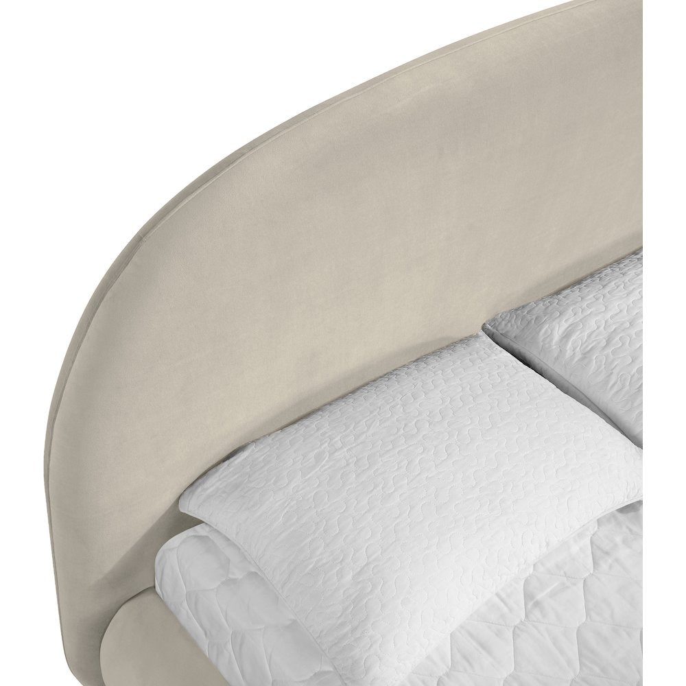 Celine Cream Velvet Upholstered King Bed