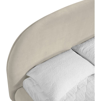 Celine Cream Velvet Upholstered King Bed