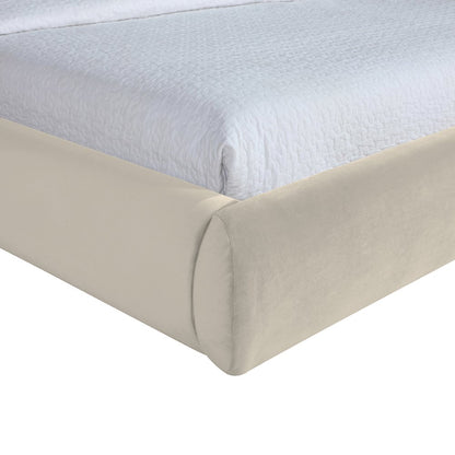Celine Cream Velvet Upholstered King Bed