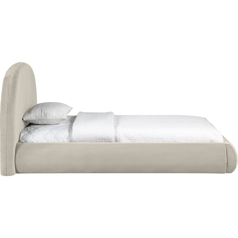 Celine Cream Velvet Upholstered Twin Bed