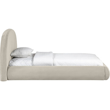 Celine Cream Velvet Upholstered Twin Bed